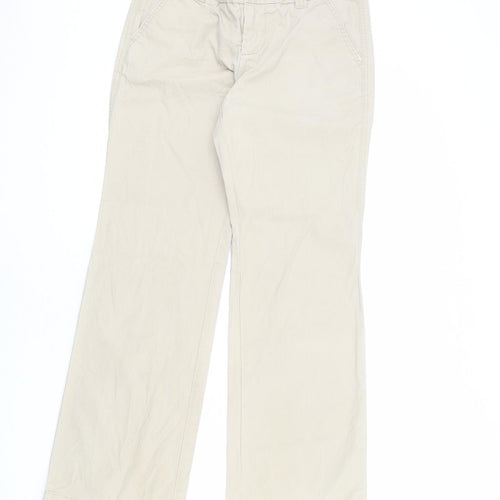 Gap Womens Beige Cotton Trousers Size 4 L31 in Regular Zip