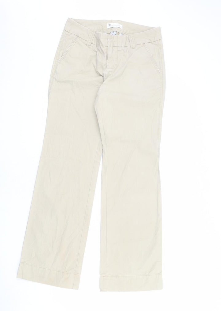 Gap Womens Beige Cotton Trousers Size 4 L31 in Regular Zip