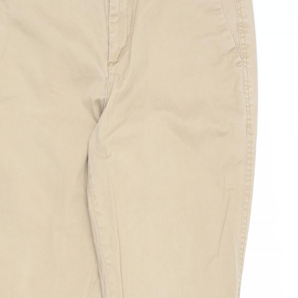 Gap Womens Beige Cotton Trousers Size 8 L27 in Regular Zip