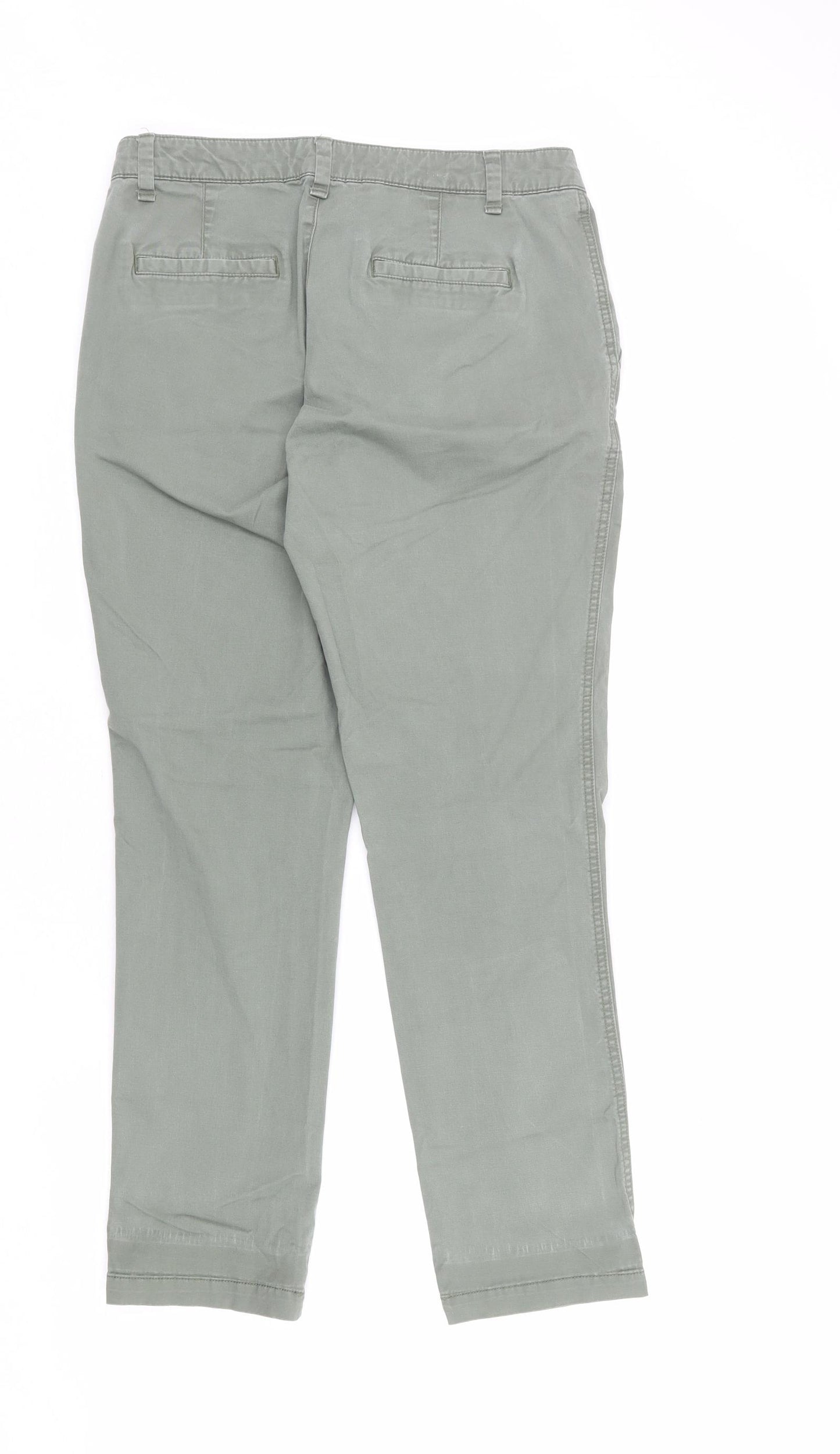 Gap Womens Green Cotton Trousers Size 6 L28 in Regular Zip