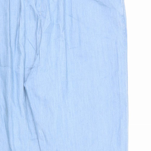 Falmer Heritage Womens Blue Cotton Trousers Size 14 L28 in Regular Drawstring