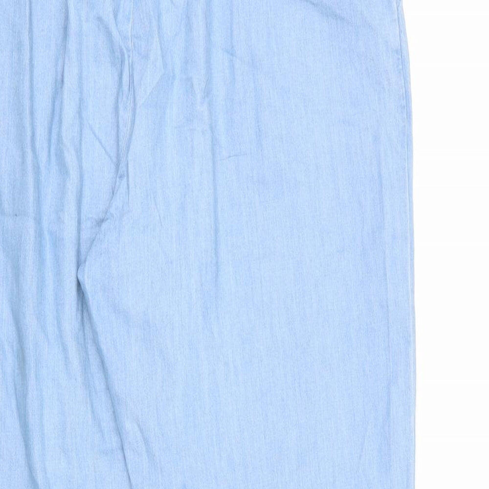 Falmer Heritage Womens Blue Cotton Trousers Size 14 L28 in Regular Drawstring