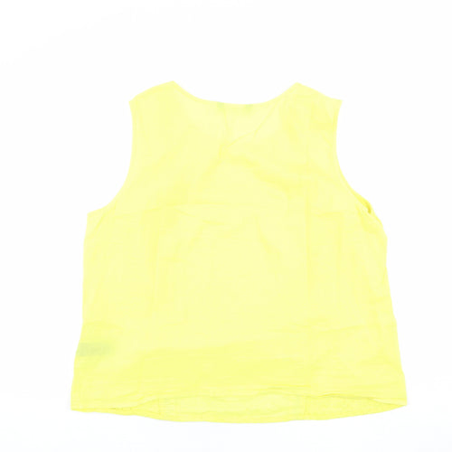 Very Womens Yellow 100% Cotton Basic Tank Size 18 Boat Neck