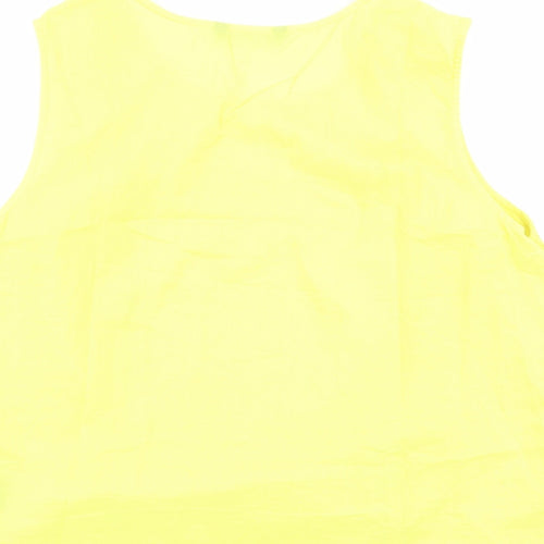 Very Womens Yellow 100% Cotton Basic Tank Size 18 Boat Neck
