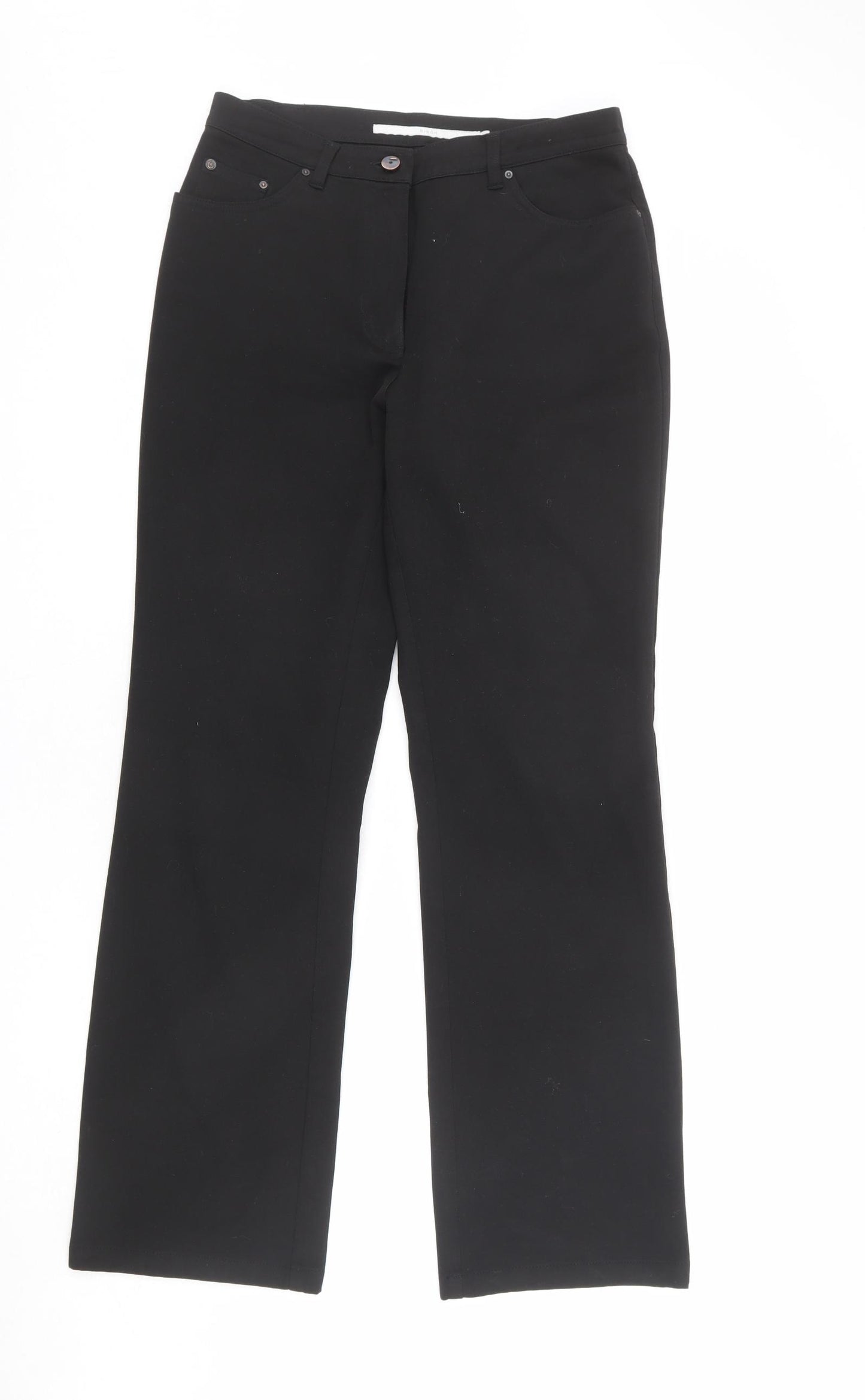 Bisón Womens Black Polyester Trousers Size 12 L31 in Regular Zip