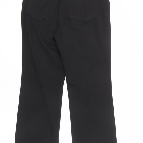 Bisón Womens Black Polyester Trousers Size 12 L31 in Regular Zip