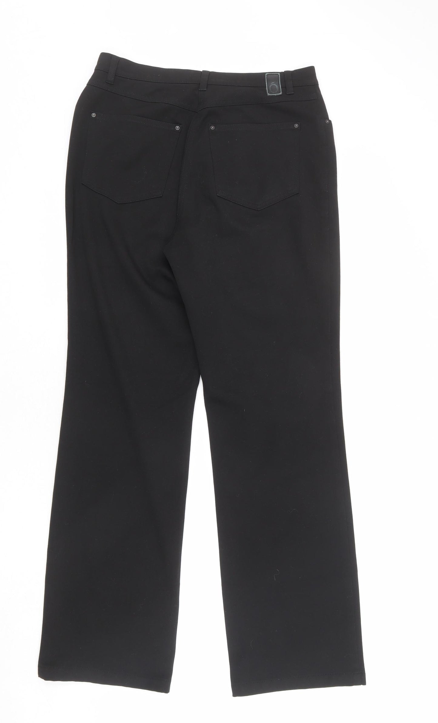 Bisón Womens Black Polyester Trousers Size 12 L31 in Regular Zip