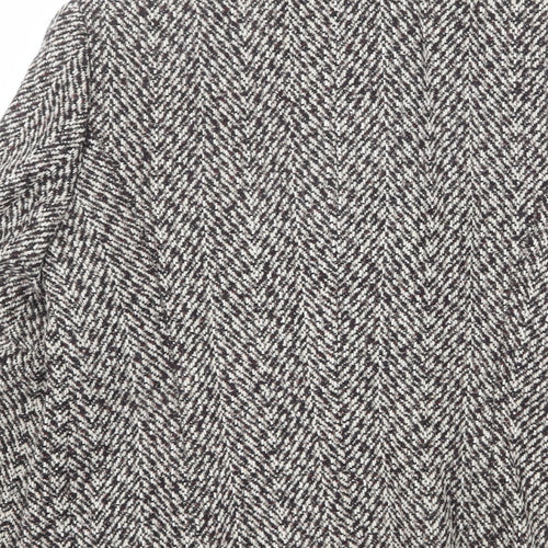 Oscar B Womens Brown Geometric Wool Jacket Blazer Size 14