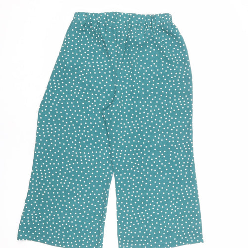 Boohoo Womens Green Polka Dot Polyester Trousers Size 12 L20 in Regular