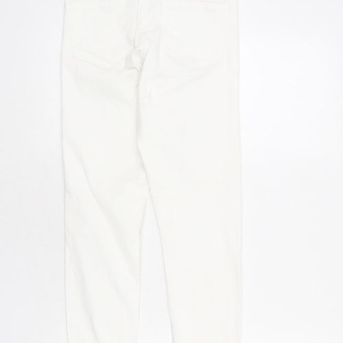 Denim & Co. Womens White Cotton Skinny Jeans Size 8 L28 in Regular Zip