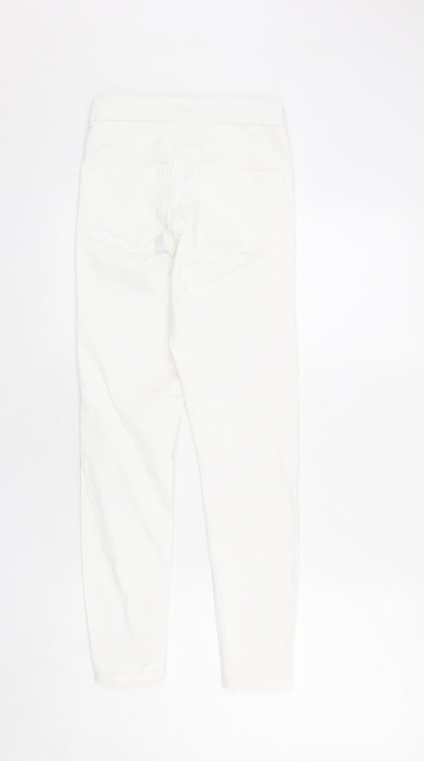 Denim & Co. Womens White Cotton Skinny Jeans Size 8 L28 in Regular Zip