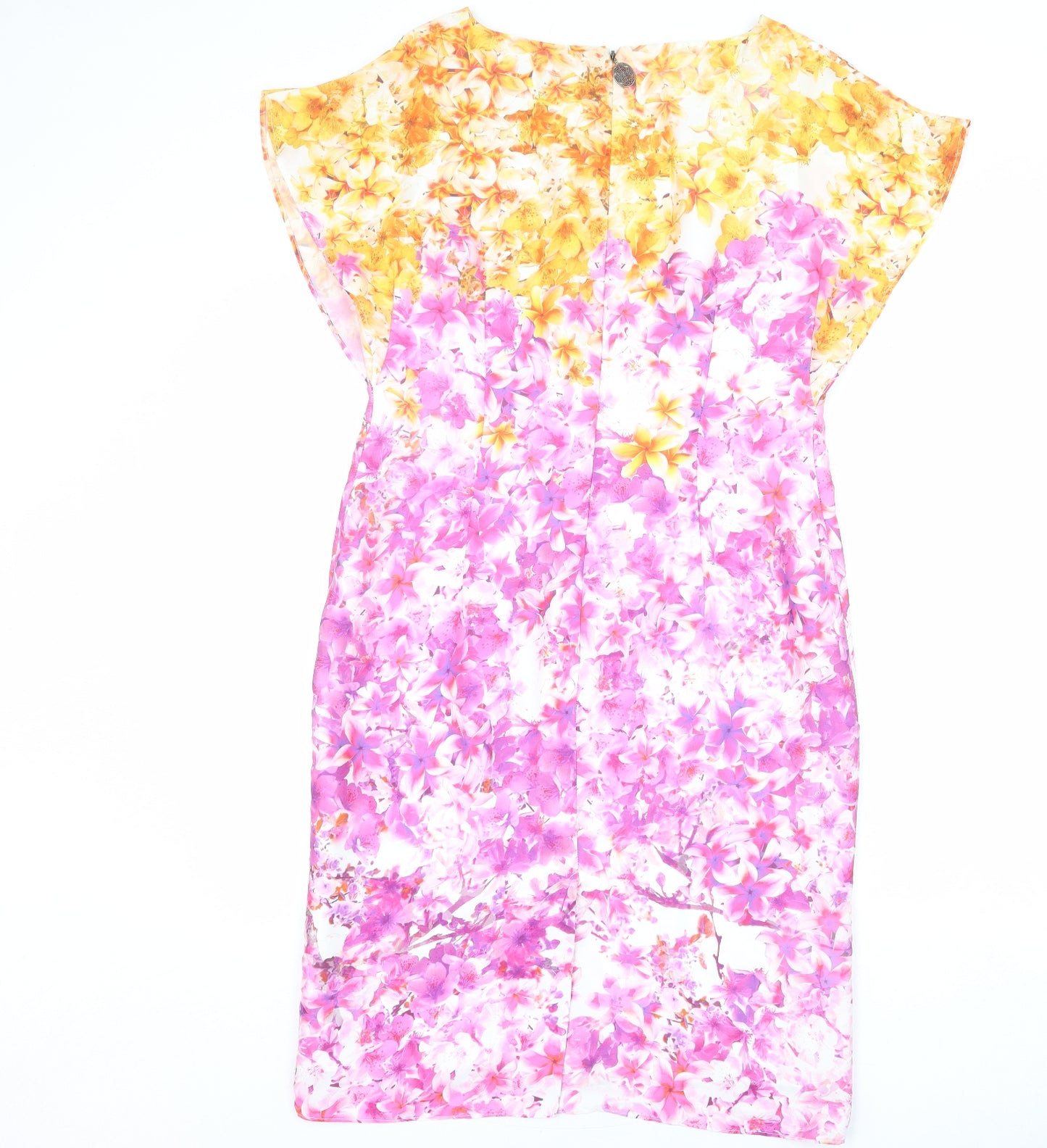 Damsel in a Dress Womens Multicoloured Floral Polyester Sheath Size 12 V-Neck Zip