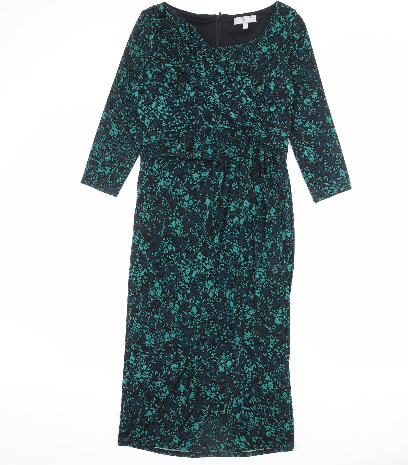 Per Una Womens Multicoloured Geometric Polyester Sheath Size 8 Boat Neck Zip