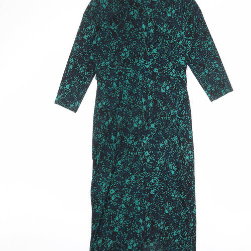 Per Una Womens Multicoloured Geometric Polyester Sheath Size 8 Boat Neck Zip