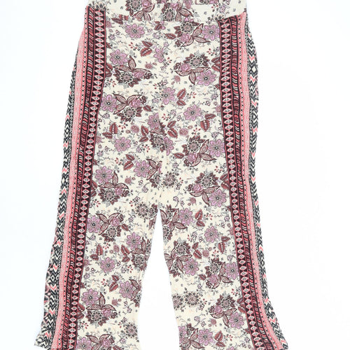 New Look Womens Multicoloured Floral Viscose Trousers Size 12 L21 in Regular