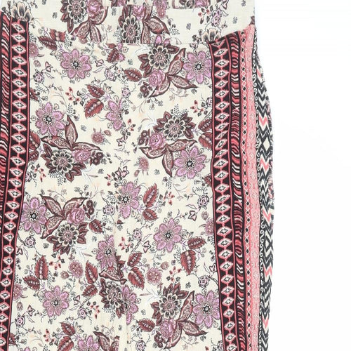 New Look Womens Multicoloured Floral Viscose Trousers Size 12 L21 in Regular