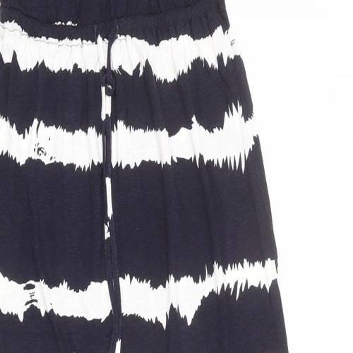 Monsoon Womens Blue Striped Viscose Maxi Size S Square Neck Pullover - Strapless
