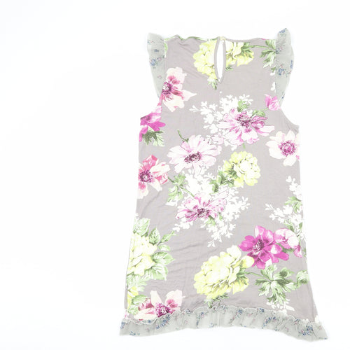 NEXT Womens Grey Floral Viscose Basic Tank Size 8 Scoop Neck