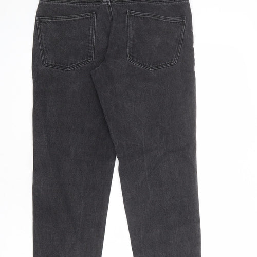 ASOS Mens Grey Cotton Straight Jeans Size 29 in L30 in Regular Zip