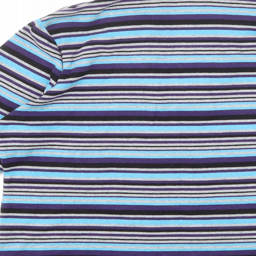 Maine New England Womens Multicoloured Striped 100% Cotton Basic T-Shirt Size 14 Collared