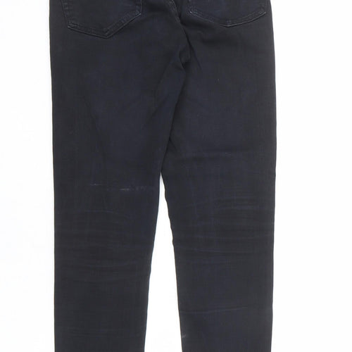 Topshop Womens Blue Cotton Tapered Jeans Size 25 in L30 in Regular Zip