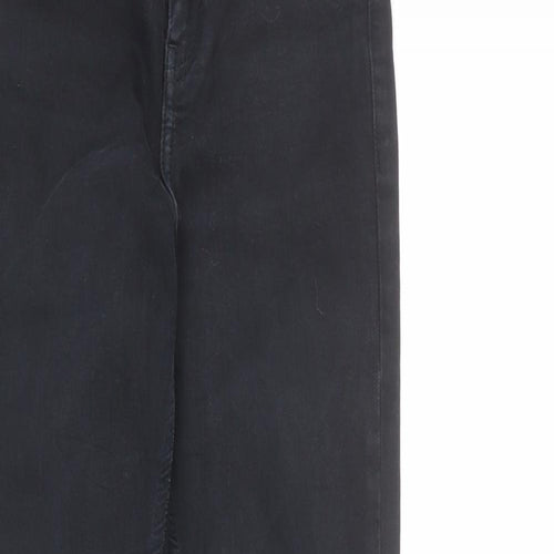 Topshop Womens Blue Cotton Tapered Jeans Size 25 in L30 in Regular Zip