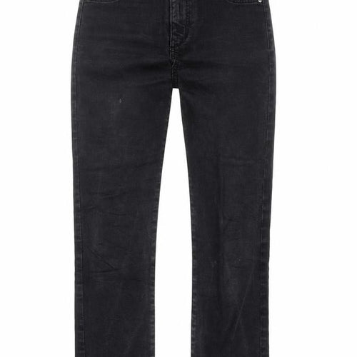 Saint Tropez Clothing Womens Black Cotton Straight Jeans Size XS L26 in Regular Zip - Raw Hem