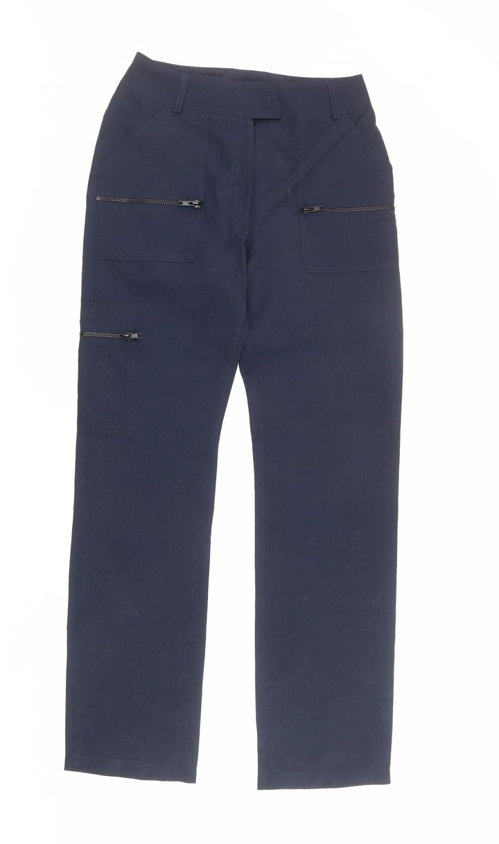 Clockhouse Womens Blue Polyester Trousers Size 8 L32 in Regular Zip