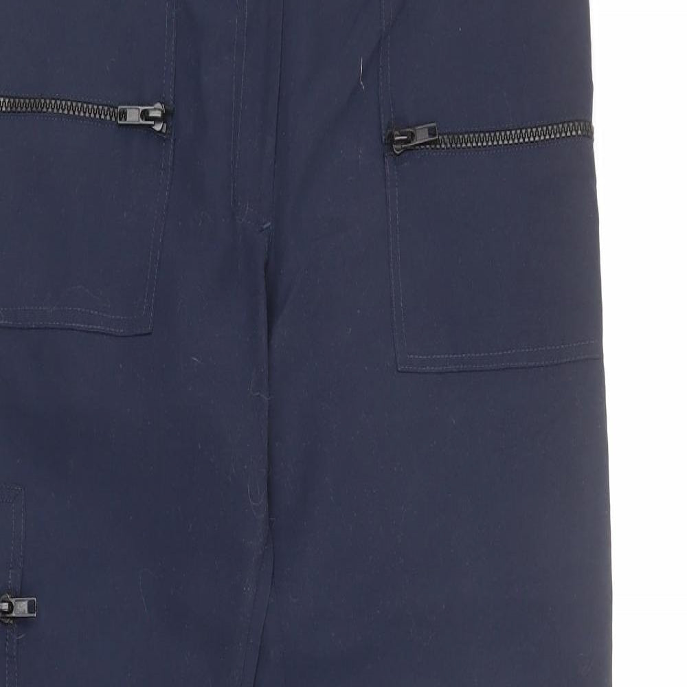 Clockhouse Womens Blue Polyester Trousers Size 8 L32 in Regular Zip