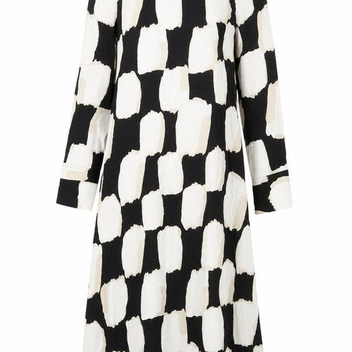 Marks and Spencer Womens Multicoloured Geometric Viscose A-Line Size 6 Round Neck Tie