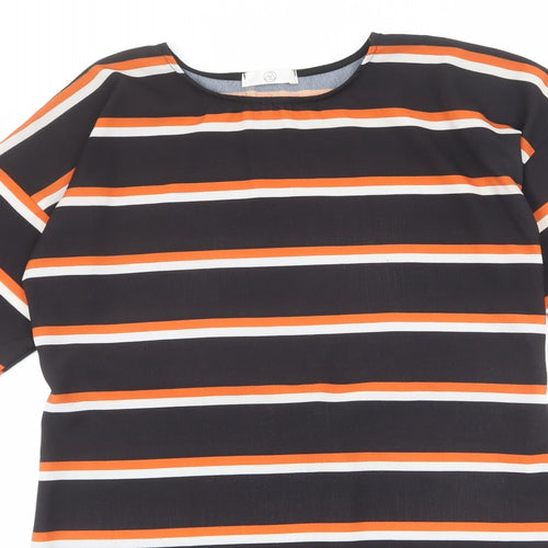 Missguided Womens Multicoloured Striped Polyester T-Shirt Dress Size 10 Round Neck Pullover