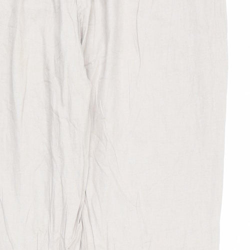 Marks and Spencer Womens Beige Polyester Trousers Size 36 in L27 in Regular Zip