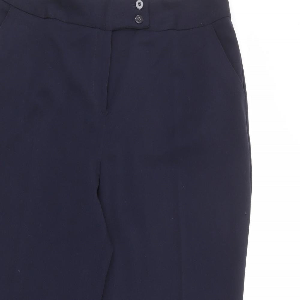 Bonmarché Womens Blue Polyester Trousers Size 16 L28 in Regular Zip