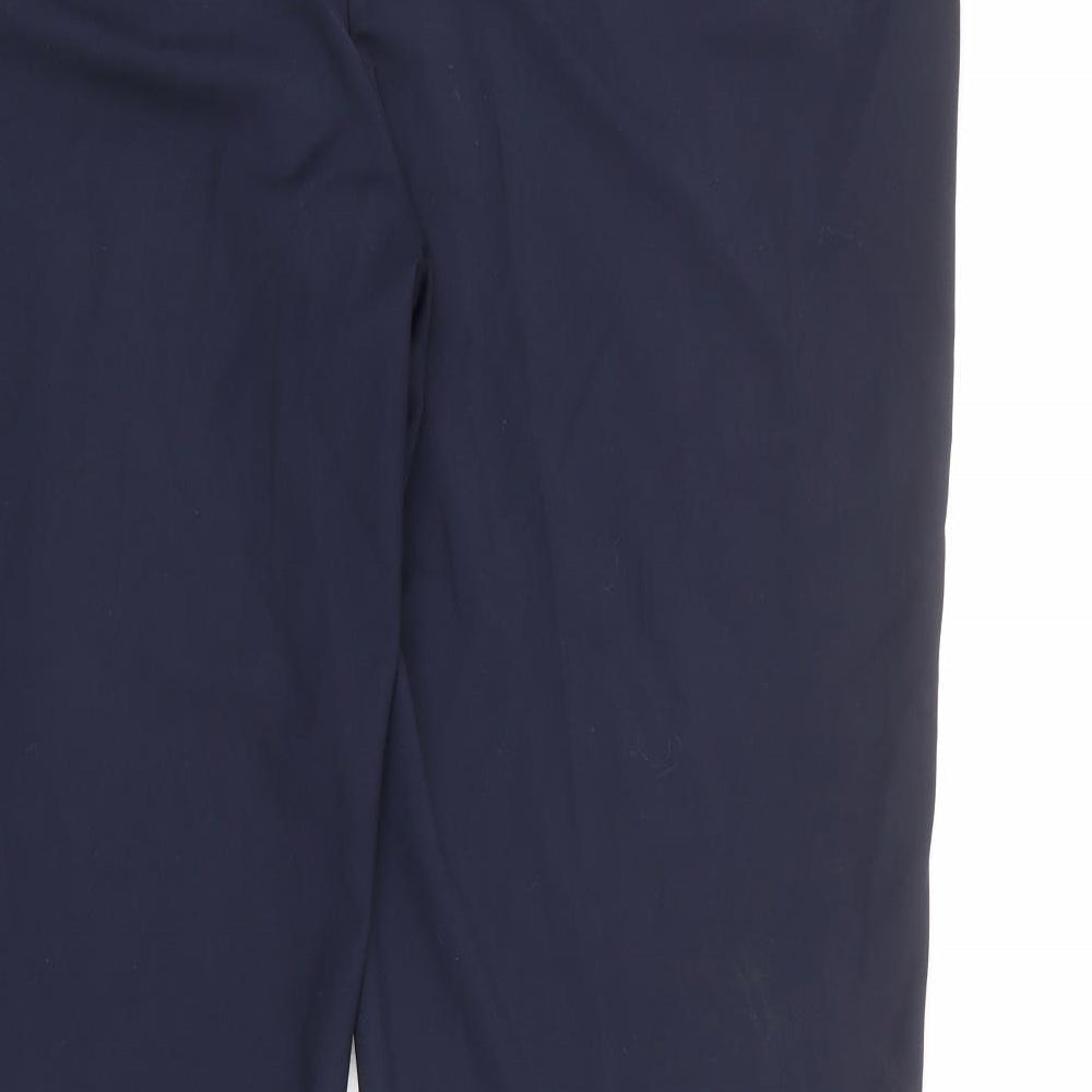 Marks and Spencer Womens Blue Polyester Chino Trousers Size 18 L32 in Regular Zip