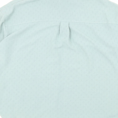 New Look Womens Blue Geometric Polyester Basic Button-Up Size 6 Collared