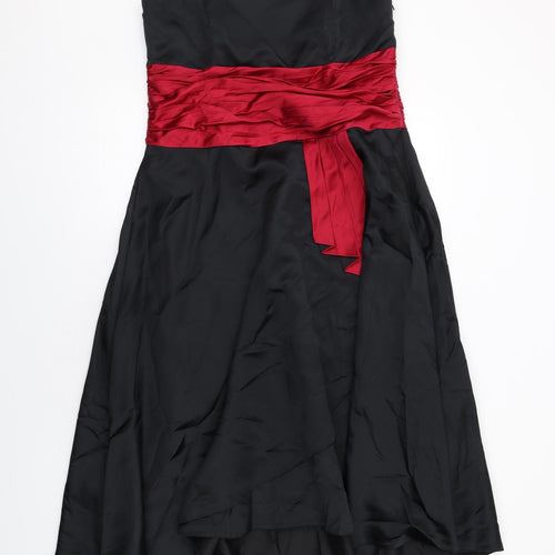 Monsoon Womens Black Colourblock Polyester Ball Gown Size 16 Off the Shoulder Zip