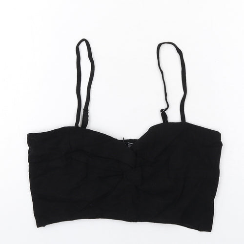 Stradivarius Womens Black Polyester Cropped Tank Size M Sweetheart