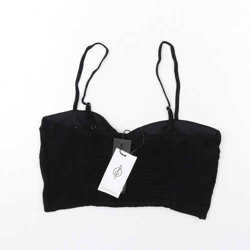 Stradivarius Womens Black Polyester Cropped Tank Size M Sweetheart