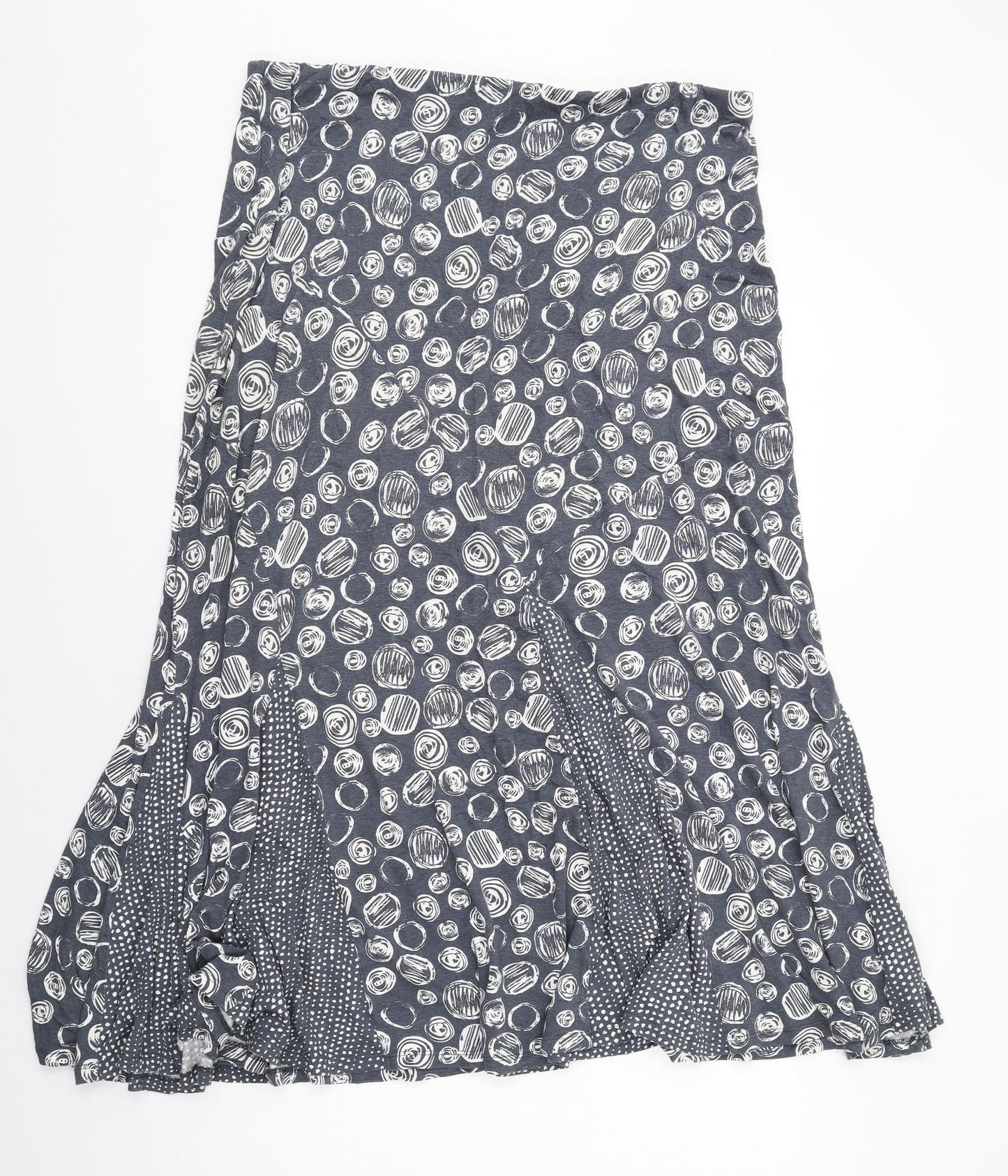 Per Una Womens Grey Geometric Viscose Swing Skirt Size 18