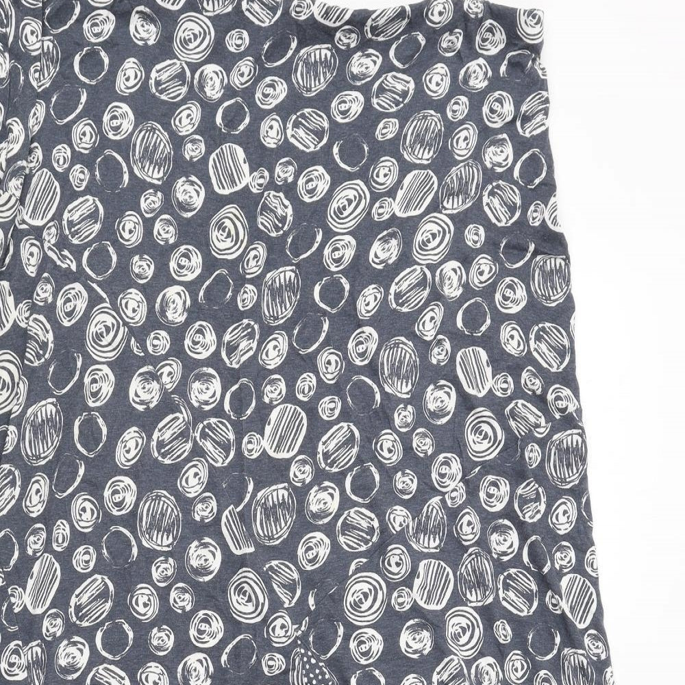 Per Una Womens Grey Geometric Viscose Swing Skirt Size 18