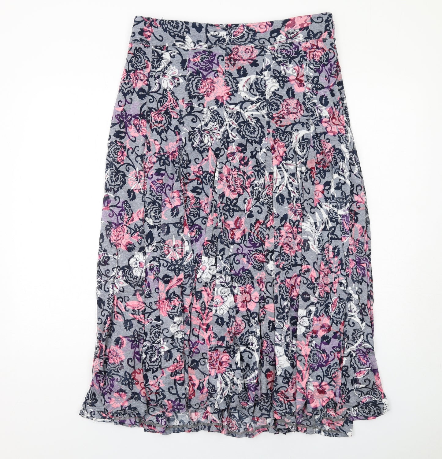 Roman Womens Multicoloured Floral Cotton Swing Skirt Size 14