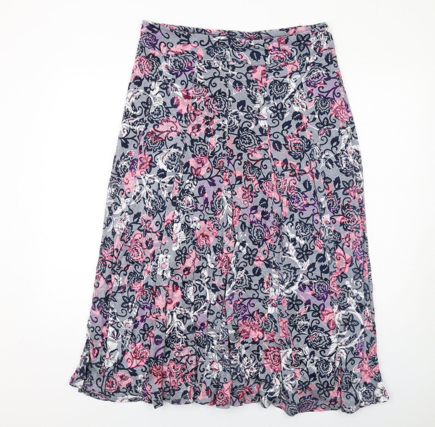Roman Womens Multicoloured Floral Cotton Swing Skirt Size 14