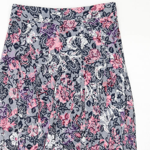 Roman Womens Multicoloured Floral Cotton Swing Skirt Size 14