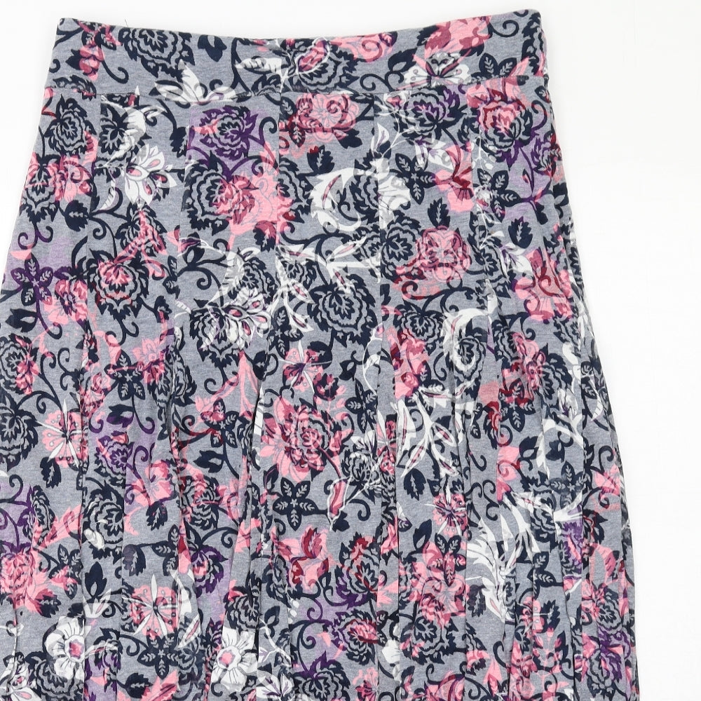 Roman Womens Multicoloured Floral Cotton Swing Skirt Size 14