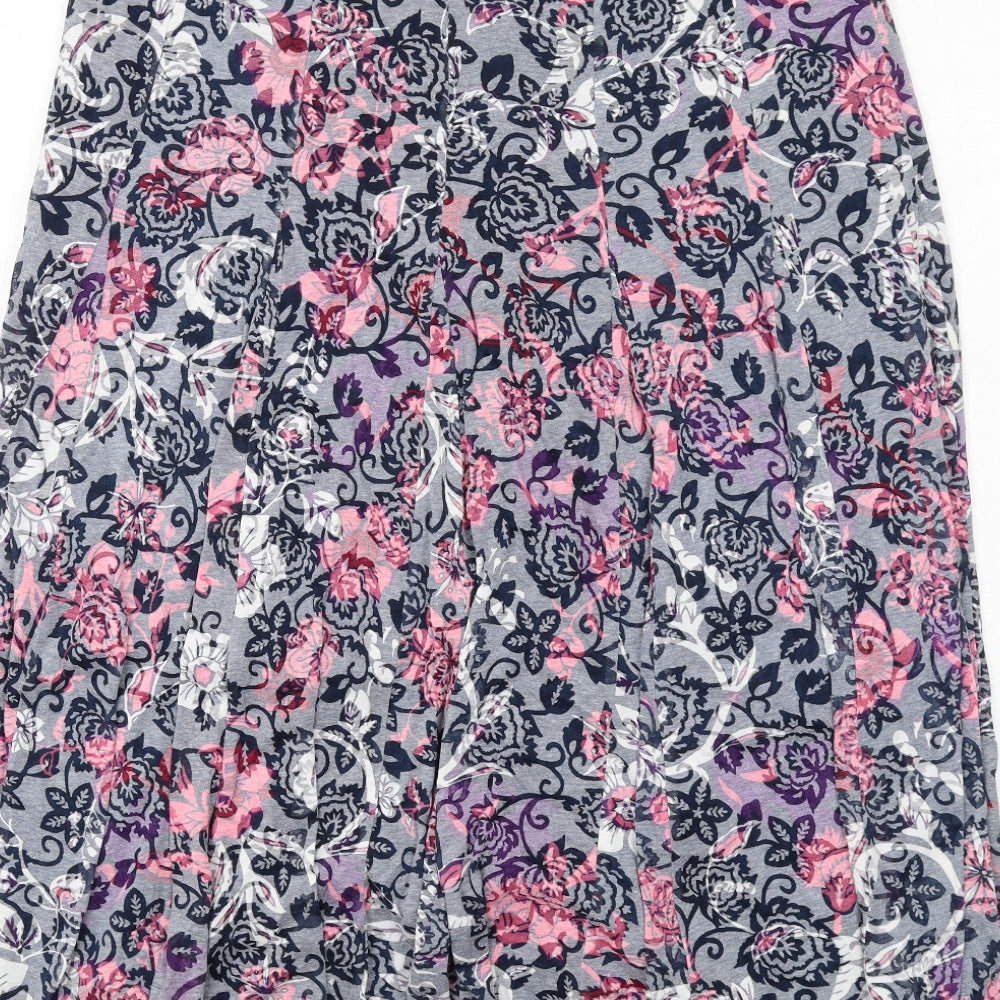 Roman Womens Multicoloured Floral Cotton Swing Skirt Size 14