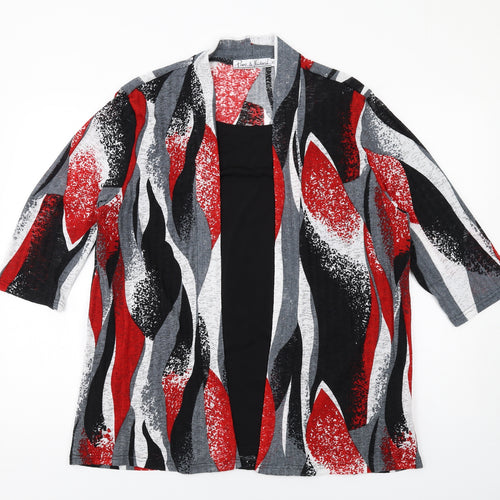 Pure & Natural Womens Multicoloured Geometric Polyester Basic Blouse Size XL Scoop Neck - Layered Top