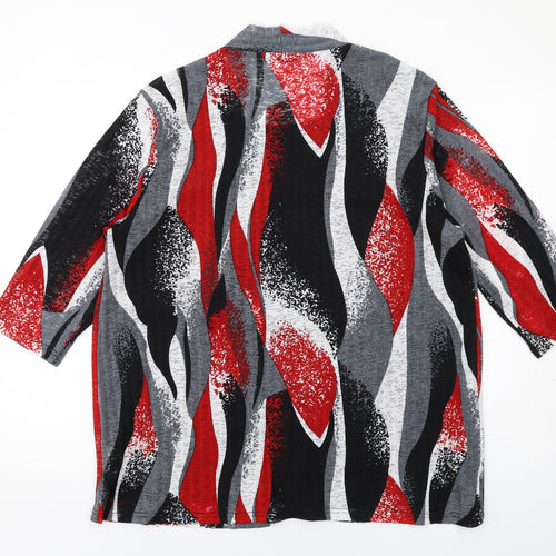 Pure & Natural Womens Multicoloured Geometric Polyester Basic Blouse Size XL Scoop Neck - Layered Top