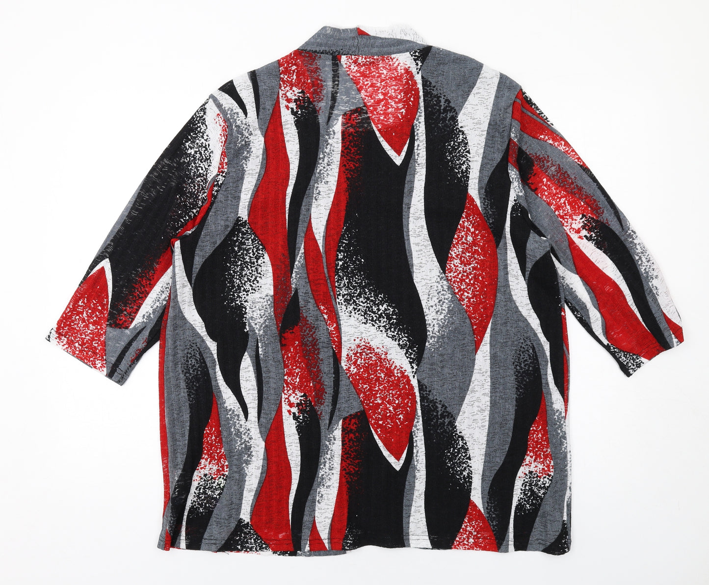 Pure & Natural Womens Multicoloured Geometric Polyester Basic Blouse Size XL Scoop Neck - Layered Top