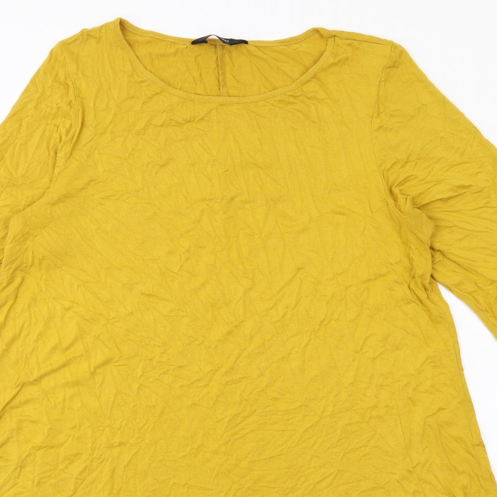 Yours Womens Yellow Viscose T-Shirt Dress Size 18 Crew Neck Pullover