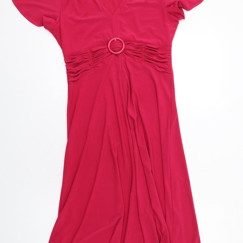 CC Womens Pink Polyester Trapeze & Swing Size 8 V-Neck Pullover
